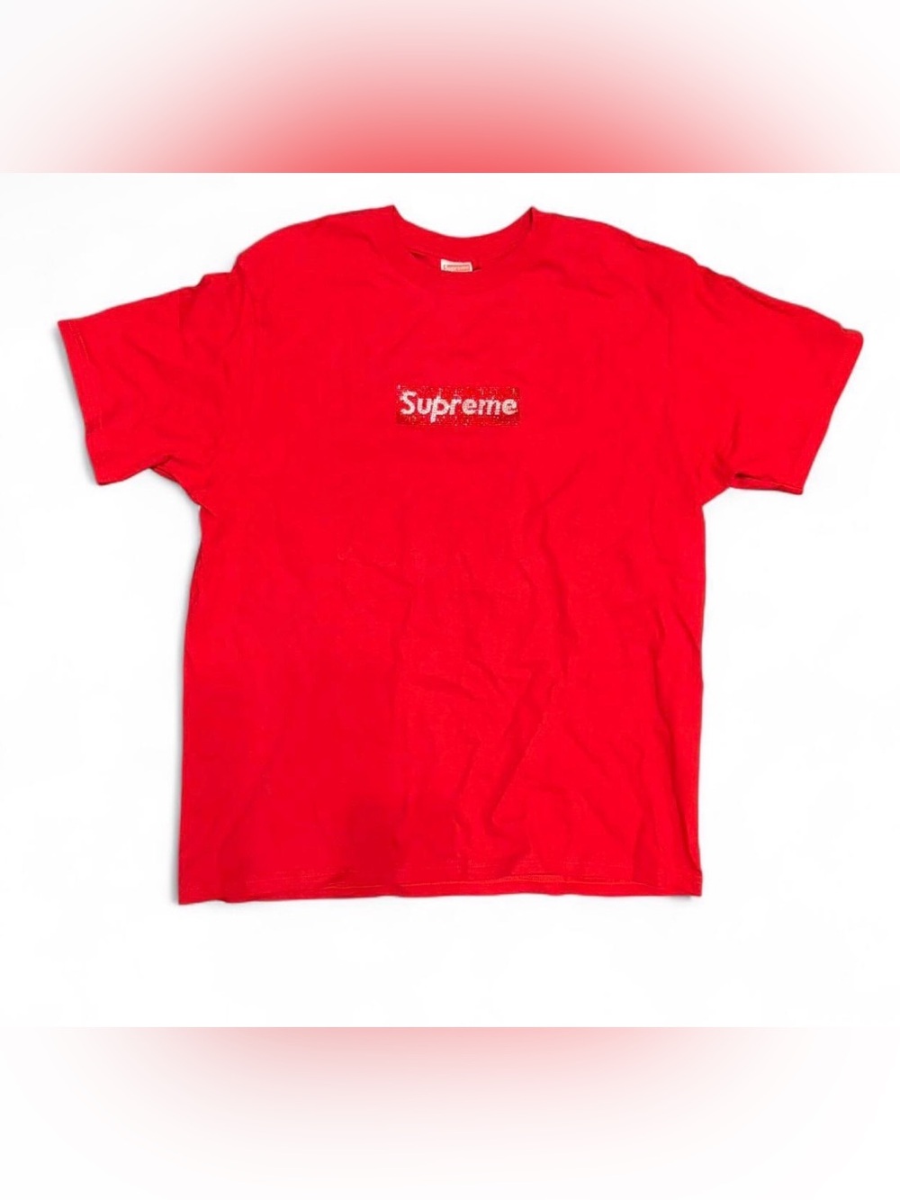 Supreme x Swarovski SS19 box logo tee
